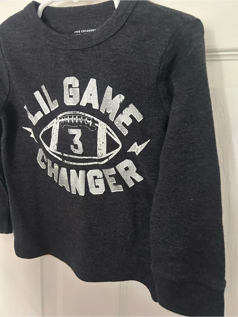 Toddler Boys, The Children's Place, Charcoal Gray Long Sleeve Football Shirt